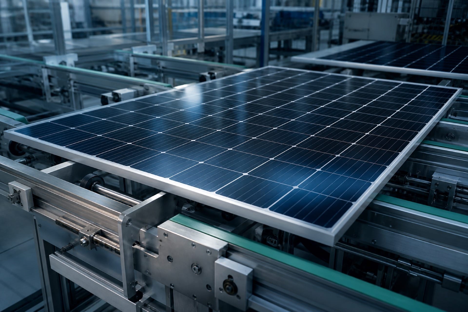 Solar module on an automated production line